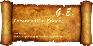 Gerencsér Endre névjegykártya